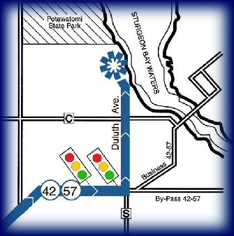 Map of directions to Cliff Dwellers Resort
